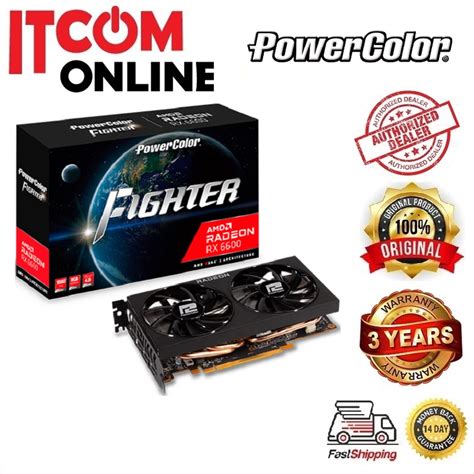 POWER COLOR ATI RX6600 8GB GDDR6 128BIT FIGHTER GRAPHIC CARD (AXRX 6600 ...