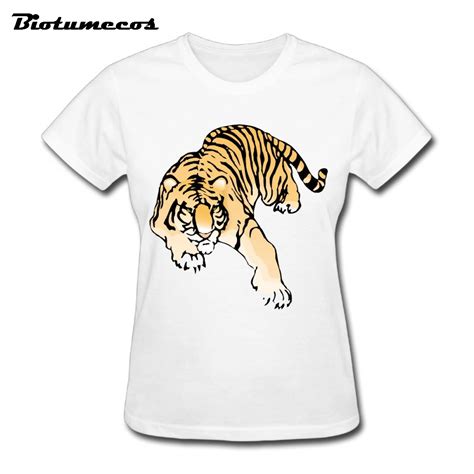 Big Size A Crouching Tiger Women T Shirts Fashion Short Sleeve 100