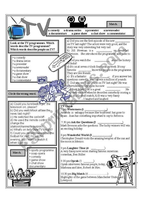 Tv Esl Worksheet By Donapeter