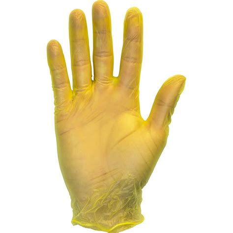 Medium Powder Free Yellow Vinyl Gloves Non Medical 100 Per Box 10