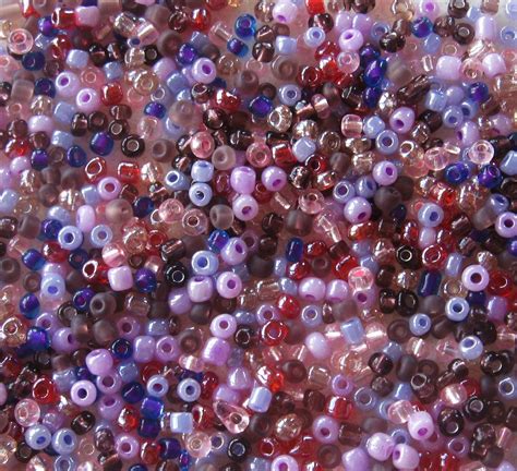 Glass Seed Bead Mix Purple Berry Jewelry Making Beads E Beads 4mm 60 2 Ounces Etsy