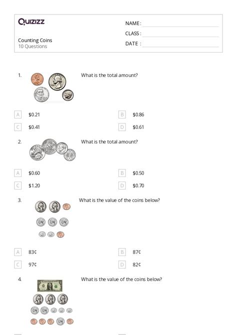 Identifying Coins Worksheets For Rd Grade On Quizizz Free