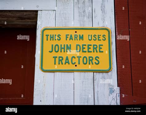 John Deere Tractor Sign At A Farm In New England Stock Photo Alamy