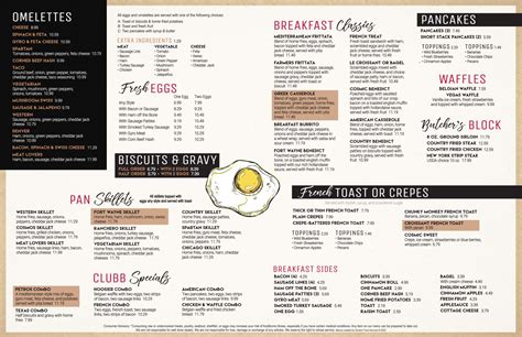 Menu - Breakfast Clubb