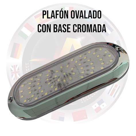 Plaf N Ovalado De Leds Para Cami N V Con Base Cromo