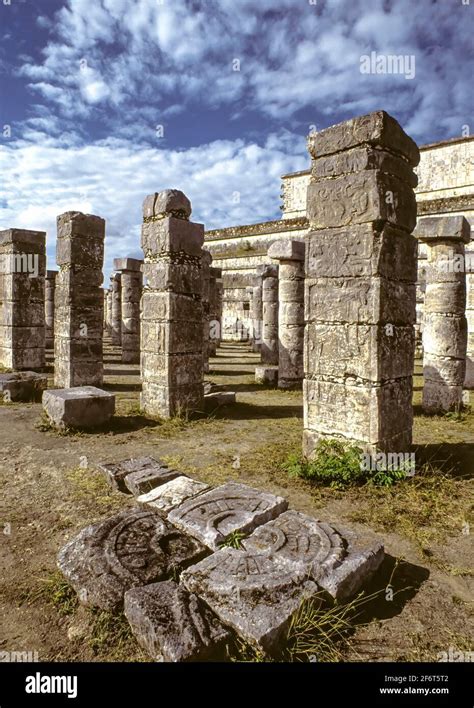 Columns The Market Chichen Itza Yucatan Mexico Stock Photo Alamy