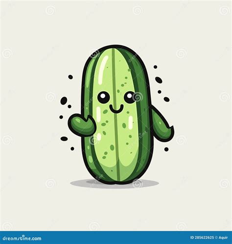 Cucumber Hand-drawn Illustration. Cucumber. Vector Doodle Style Cartoon ...