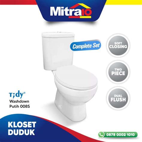 Jual Tidy Kloset Duduk Two Piece Washdown Putih S Dual Flush Di