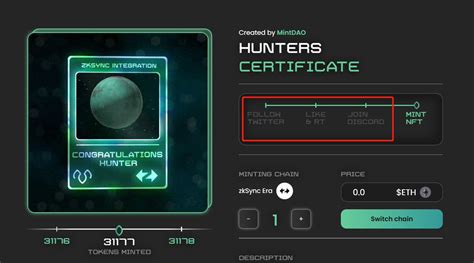 𝐇𝐚𝐨 𝐂𝐚𝐬𝐡ᵘʸ ᵉˡˡ on Twitter 免费mint一个MintDAO的NFTzkSync Era网络 有bug