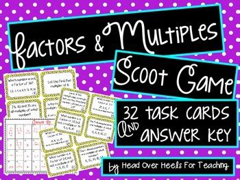 Factors And Multiples Scoot Game Task Cards By Joanne Miller TPT