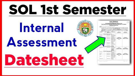 SOL First Semester Internal Assessment Datesheet Released February 2023