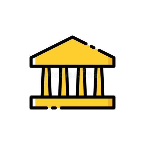 Parthenon Temple Vector Illustration Greek Classic Architecture Icon