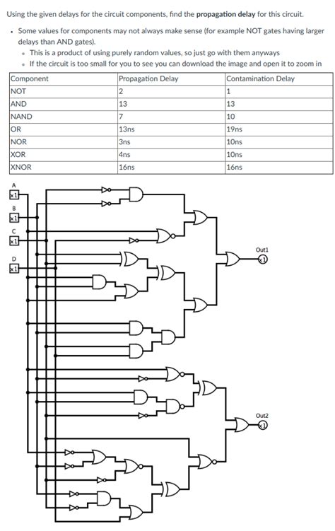 Solved Using The Given Delays For The Circuit Components Chegg