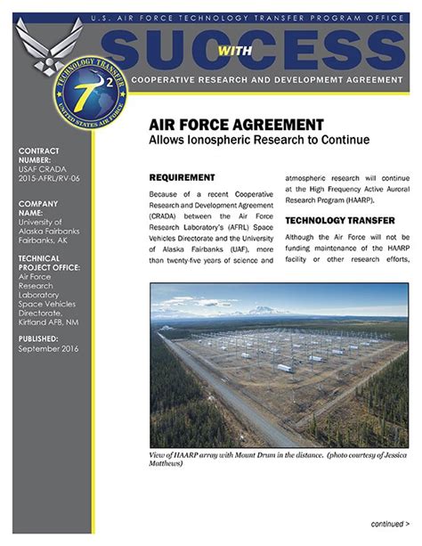 Air Force Agreement Allows Ionospheric Research To Continue Department Of The Air Force