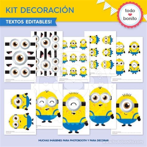 Minions kit imprimible decoración de fiesta