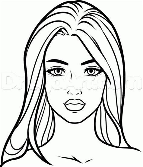 Female Face Outline Drawing