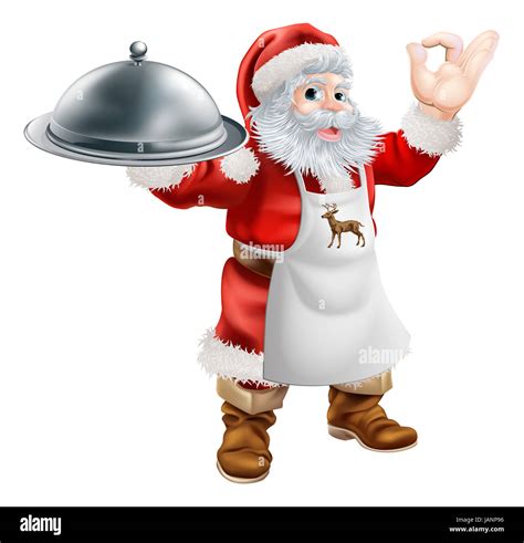 Santa Claus Holding Tray Food High Resolution Stock Photography And