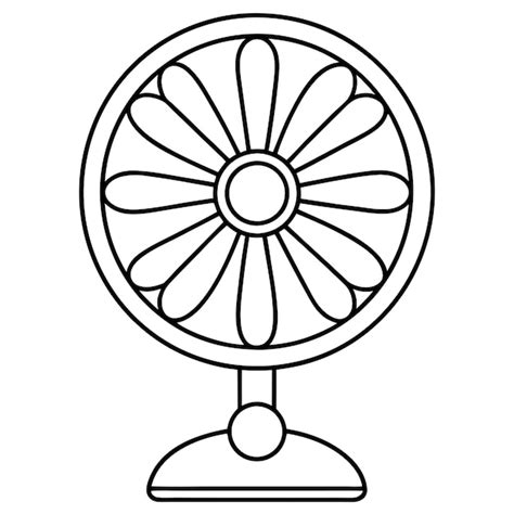 table fan outline coloring book page  art illustration digital