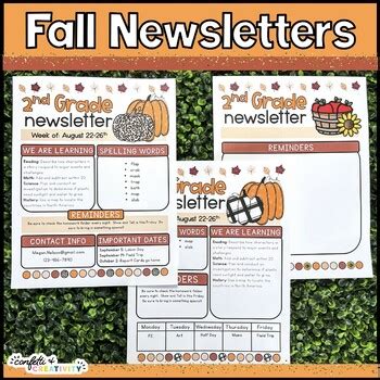 Fall Newsletter Templates by Confetti and Creativity | TPT