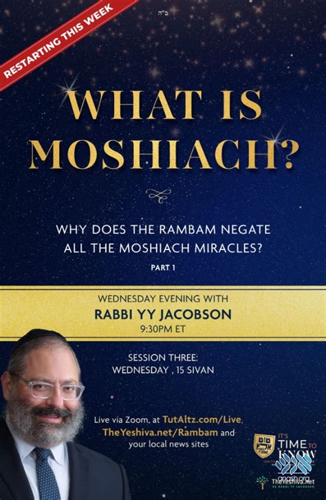 Wednesday What Is Moshiach With Rabbi Yy Jacobson Anash Org