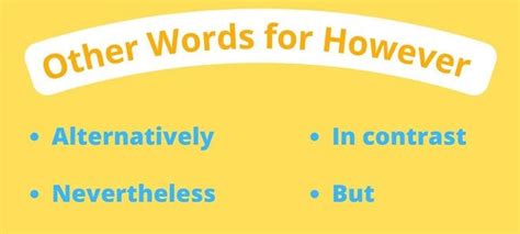 Other Words For However Essential However Synonyms Renglishlearning