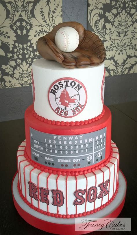 Red Sox Cake Fancy Cakes By Lauren Red Sox Cake Boston Red Sox Cake Grooms Cake