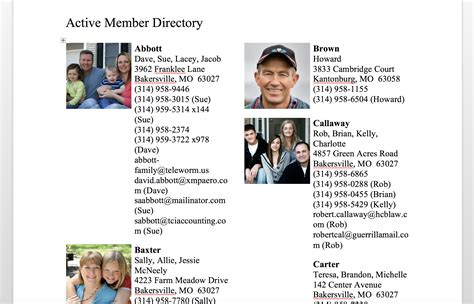 Church Directory - Church360° Members Features