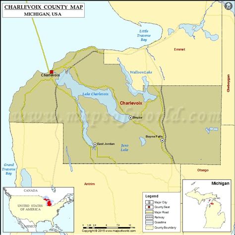 Charlevoix County Map Michigan