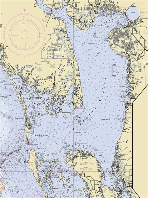 Charlotte Florida Nautical Chart V6 Mixed Media By Sea Koast Pixels