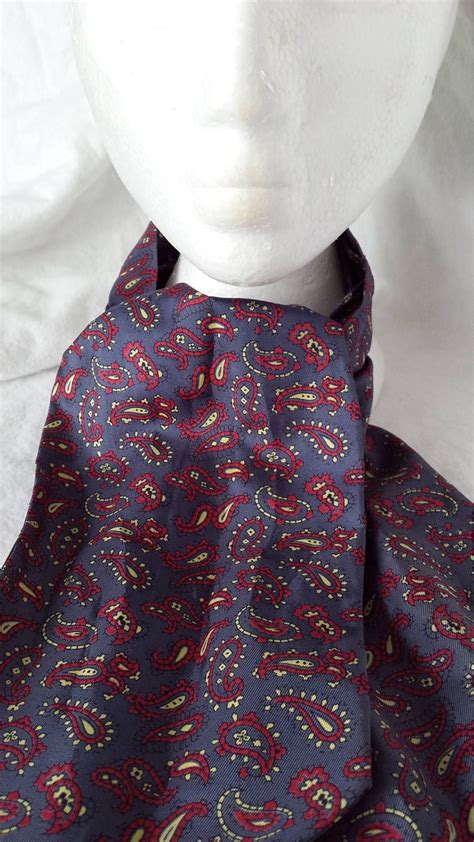 S Sammy England Paisley Ascot Cravat Men S Neckwear Grey Blue