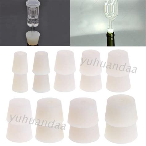 Yu Pcs Silicone Rubber Plug Stopper With Hole Airlock Bubbler Valve