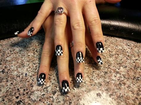 Checkered Flag Racing Nails Nail Art Designs Nails