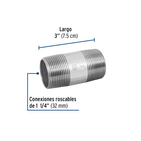 Niple De Acero Galvanizado 1 1 4 X 3 Foset