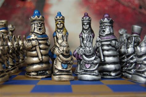 Alice in Wonderland Chess Set Customisable Colours pieces - Etsy