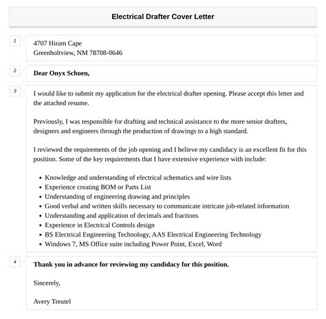 Electrical Drafter Cover Letter Velvet Jobs