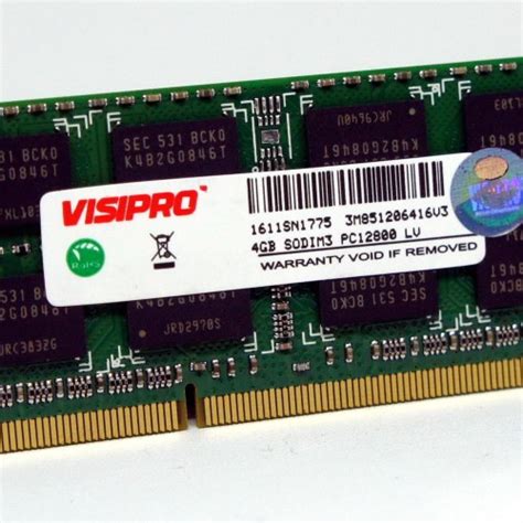 Jual Memory RAM 4GB DDR3L Low Voltage PC12800 VISIPRO SODIMM LAPTOP