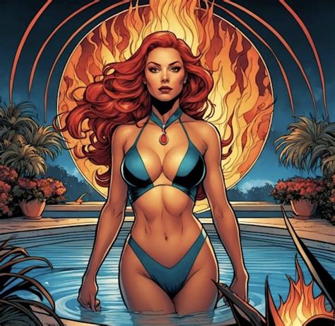 Rule 34 Ai Generated Bikini Female Female Focus Female Only Jean Grey Marvel Marvel Comics