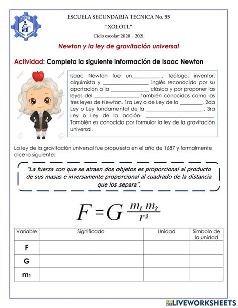 Ejercicio De Ley De La Gravitaci N Universal Leyes De Newton