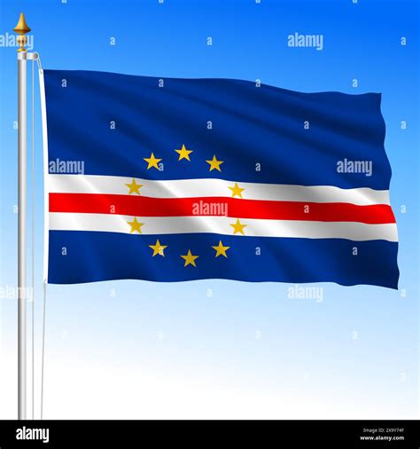 Cape Verde Republic Official National Waving Flag African Country