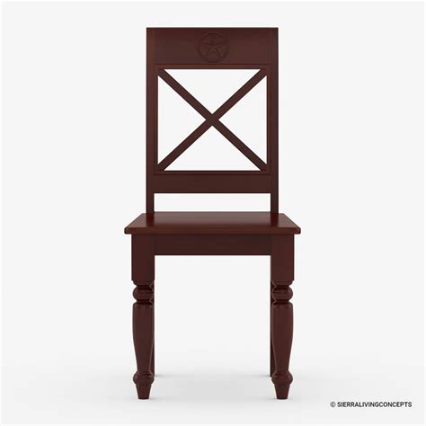 Handcrafted Solid Mahogany Wood Cross Back Dining Chair