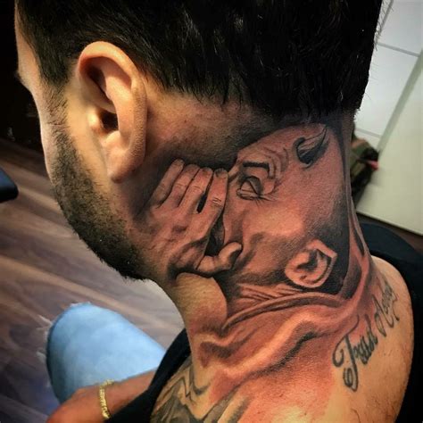 Demon Tattoo On The Neck Best Neck Tattoos Neck Tattoo For Guys