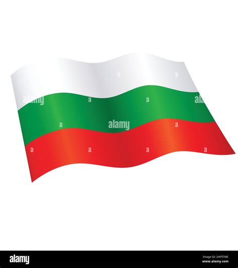 Flying Waving Bulgarian Flag Of Bulgaria Silk Icon Vector Isoalted On