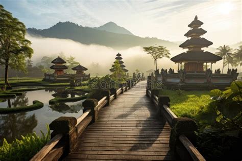 Pura Ulun Danu Bratan Temple In Bali Indonesia A Beautiful View Of