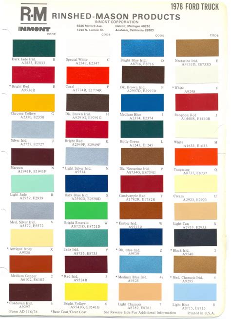 Automotive Paint Code Color Book