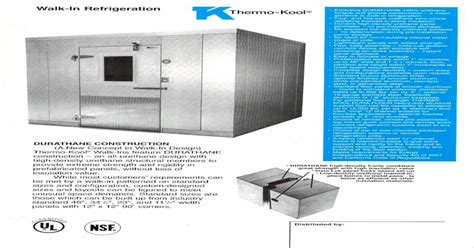 Thermo Kool Walk In Refrigeration Specs Walk In Coolers Thermokool