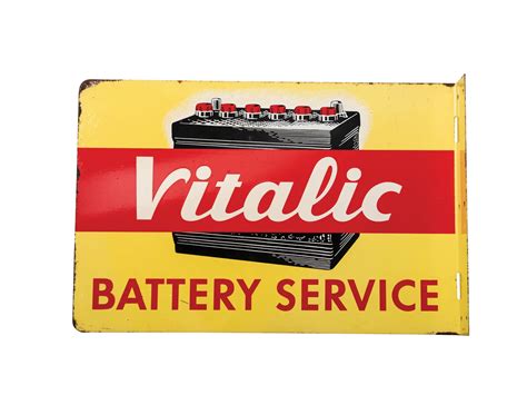 Vitalic Battery Service Double Sided Metal Flange Sign The Dingman