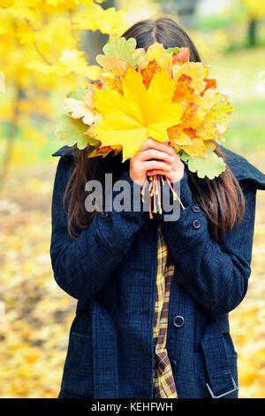 A Beautiful Naked Girl Hides Her Face Nude Stock Photo Alamy