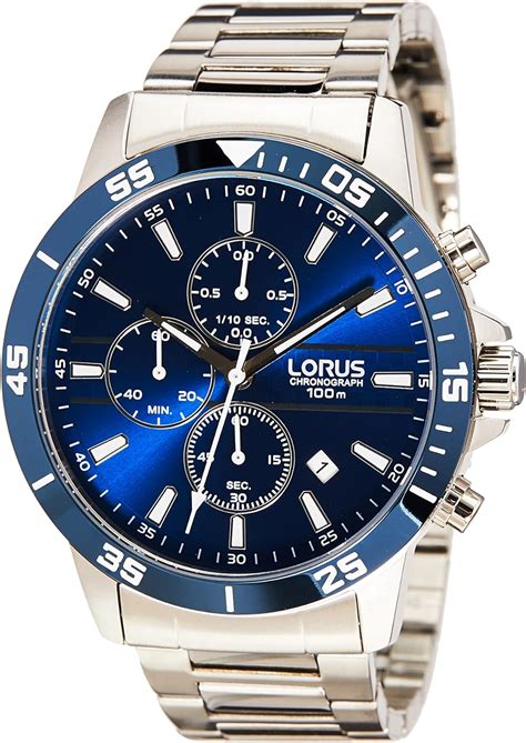 Lorus Mens Chronograph Quartz Watch With Stainless Steel Strap Rm Fx