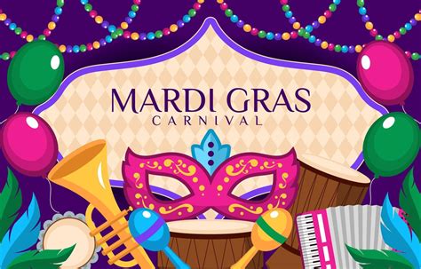 Mardi Gras Music Background Concept 5905972 Vector Art at Vecteezy