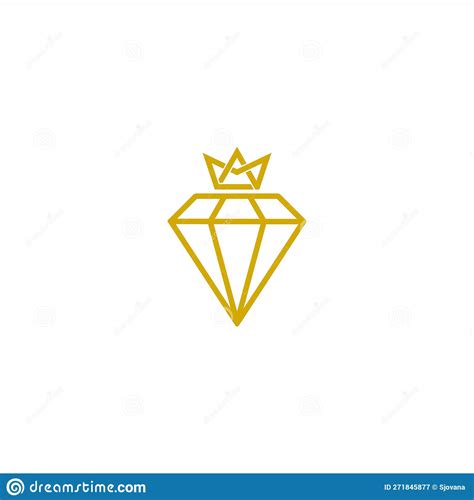 Diamond Crown Logo Icon Design Isolated On White Background Stock